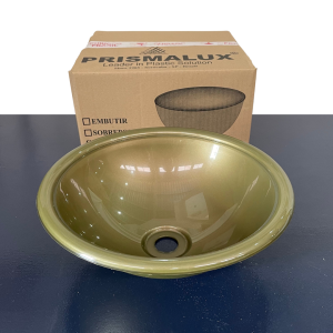 Cuba redonda dourada de embutir Prismalux